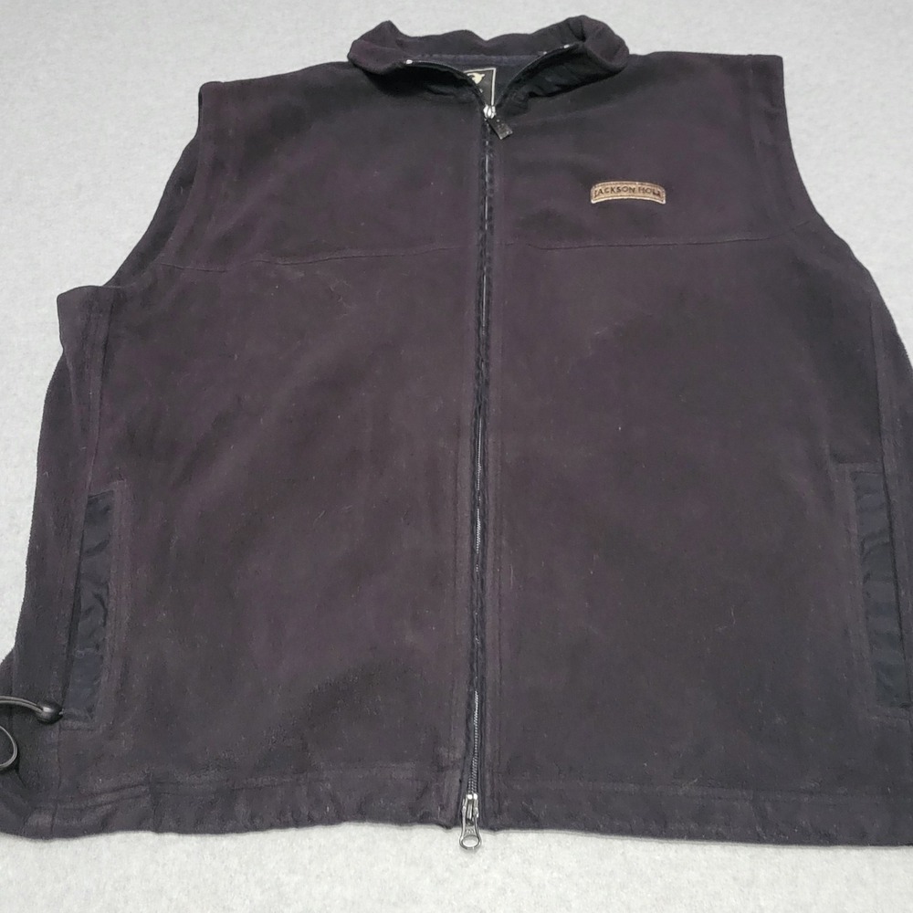 Vintage Gear for Sports Jackson Hole Full Zip Fleece Vest Black XL VTG